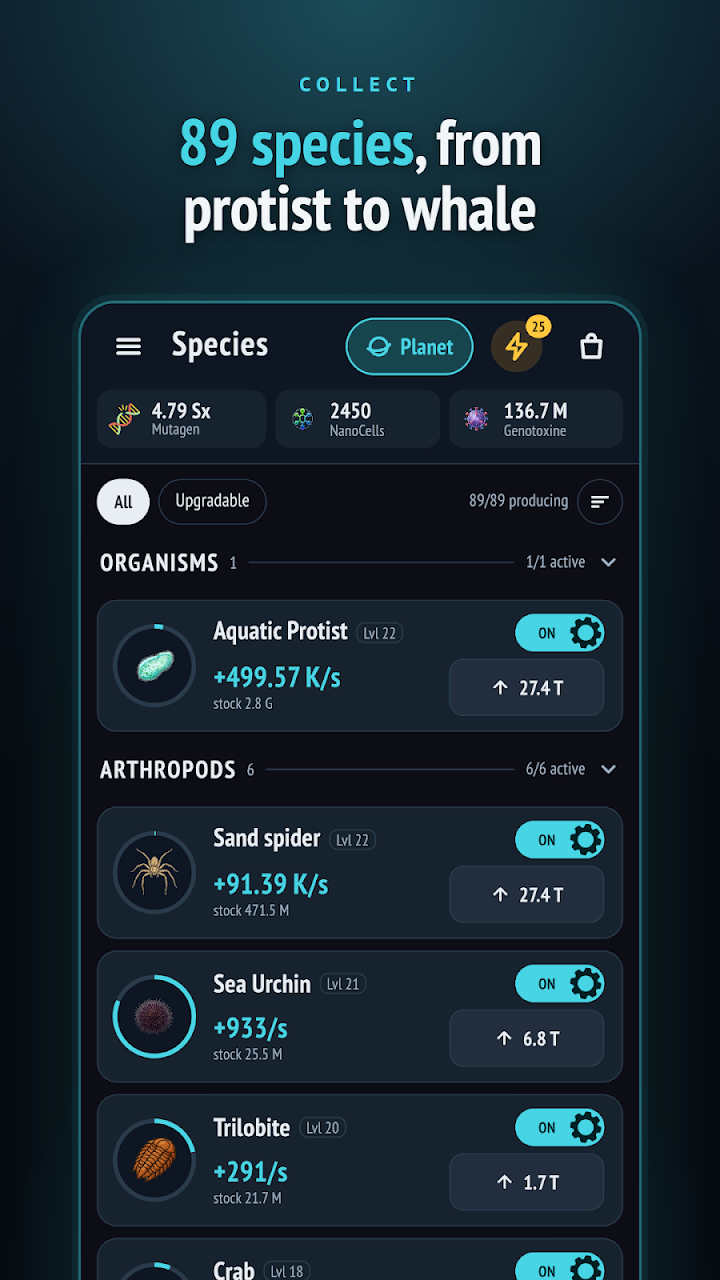Ecosystem: Idle evolution screenshot